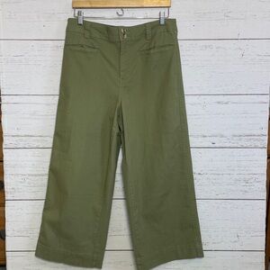 A New Day Olive Wide Leg Stretch Crop Pants, size 12, NWT